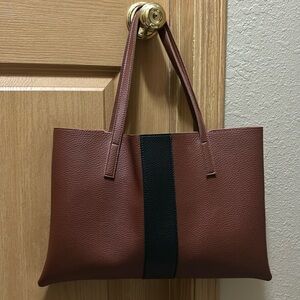 vegan leather tote bag
